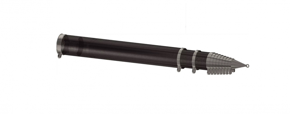 TAS Belüftungsrohr DN 300 von Schmelzer mit DN-400-Gebläseanschluss zur Belüftung von Getreide und Raps im Flachlager